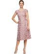 Tea Length A-Line Rosette Dress