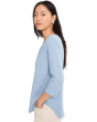 3/4 Sleeve V-Neck Curved Hem Tee Shirt