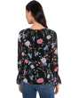Long Sleeve Smocked Cuff Crew Neck Top