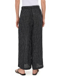 Petite Puckered Organic Linen Grid Wide Ankle Pants