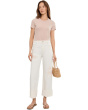 Saige Mid-Rise Wide Leg Crop in Powder Mended