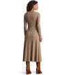 Buckle-Trim Rib-Knit Midi Dress