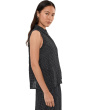 Petite Puckered Organic Linen Grid Classic Collar Shirt