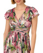 Floral Metallic Crinkle Gown