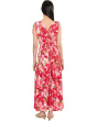 Sleeveless Dot Crepe Floral Drawstring Midi Dress