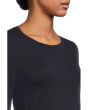 Sheer Knit Round Neck Slim Long Sleeve Tee