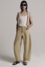 Zara ДЖИНСЫ ZW COLLECTION BALLOON С ПОЯСОМ СРЕДНЕЙ ВЫСОТЫ желтого цвета