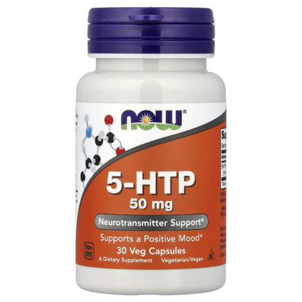 NOW Foods, 5-гидрокситриптофан (5-HTP), 50 мг, 30 растительных капсул