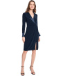 Combo Shawl Collar Midi Dress