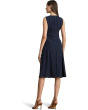 Faux-Leather-Trim Georgette Dress