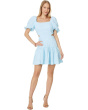 Kylanne Elbow Sleeve Embr Linen Dress