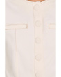 Collarless Short Sleeve Cropped Denim Jacket