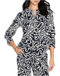 Indigo Leaf Double Crepe Top