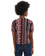 Cropped Linen V-Neck Button-Down Top