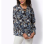 Floral-Print-Bluse (inklusive Top), schwarz-hellblau