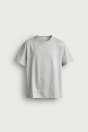 Zara Базовая футболка среднего веса /02 серая мелированная
