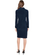 Combo Shawl Collar Midi Dress