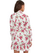 Collared Button Down Long Sleeve Ruffle Mini Dress