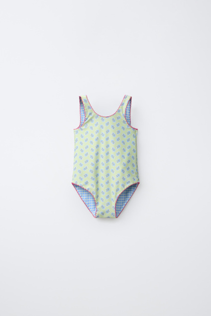 Zara 2-6 ЛЕТ/ СМЕННЫЙ КУПАЛЬНИК В КЛЕТКУ С ЦВЕТОЧНЫМ ПРИНТОМ 541365493-520-24