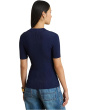Rib-Knit Short-Sleeve Polo Sweater