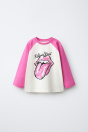 Zara ФУТБОЛКА ROLLING STONES кремового цвета