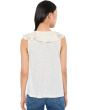 Ruffle Front Sleeveless Woven To Knit Top