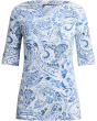 Paisley Stretch Cotton Boatneck Tee