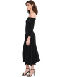 3/4 Sleeve Cowl Neck Flared Dress To Midcalf
