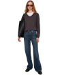 Long Sleeve Deep-v Neck Sweatshirt