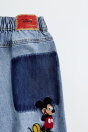 Zara МЕШКОВАТЫЕ ДЖИНСЫ DISNEY средне-синего цвета