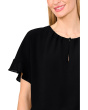 Short Sleeve Half Button Flowy Blouse