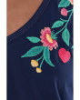 3/4 Sleeve Trapunto V-Neck Tee - Ziviana