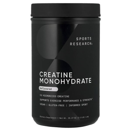 Sports Research, моногидрат креатина, без вкусовых добавок, 1 кг (2,2 фунта)