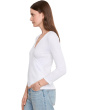 Ribbed Slub 3/4 Sleeve Surplice