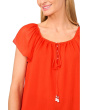 Round Neckline Flutter Slv Top