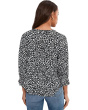 3/4 Sleeve Button Front Woven Top With Ruffle Details