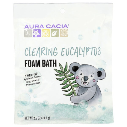 Aura Cacia, очищающая пена для ванны, эвкалипт, 70,9 г (2,5 унции)
