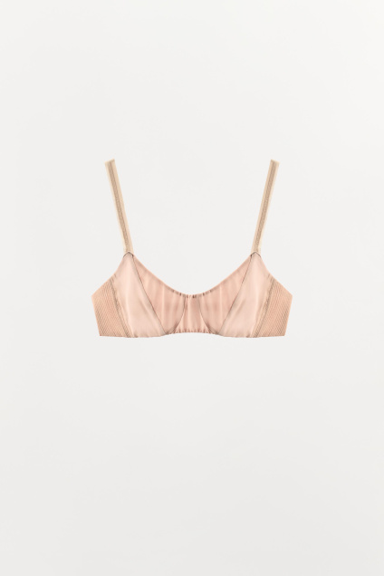 Zara КОМБИНАЦИЯ МАТЕРИАЛОВ БЮСТГАЛЬТЕРА СМЕСЬ ШЕЛКА 502382635-621-1