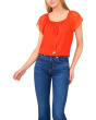 Round Neckline Flutter Slv Top