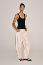 Zara ДЖИНСЫ ZW COLLECTION В полоску С КОНИЧЕСКИМ ВЫРЕЗОМ И ПОЯСОМ СРЕДНЕЙ ВЫСОТЫ