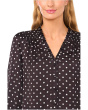 V-neck 3/4 Sleeve Button Front Top