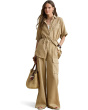 Linen Wide-Leg Cargo Pants