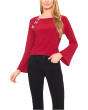Pearl Bow Applique Long Sleeve Knit Top