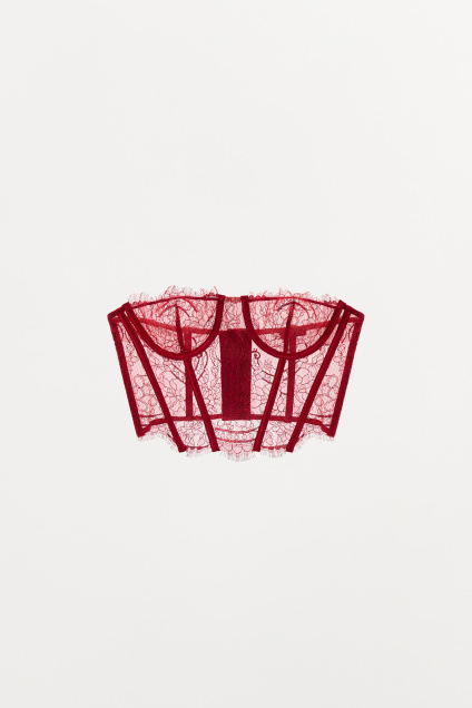 Zara КОРСЕТ С КРУЖЕВАМИ И БАНТАМИ 520680015-600-33