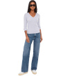 Enid 3/4 Sleeve V-Neck Crop Tee