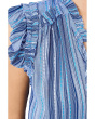 Petite Flutter Sleeve Ruffled Woven Top