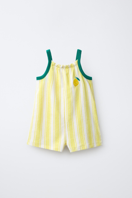 Zara КОРОТКИЙ МАХРОВЫЙ КОМБИНЕЗОН В ПОЛОСКУ CASA LAWA X KIDS 513392753-320-18