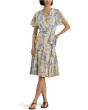 Floral Crinkle Georgette Surplice Dress