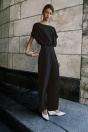 Zara Черный длинный КОМБИНЕЗОН С ДЕКОРАТИВНЫМИ СКЛАДКАМИ НА поясе