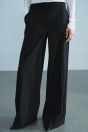 Zara Широкие БРЮКИ В ПОЛОСКУ ZW COLLECTION черного цвета
